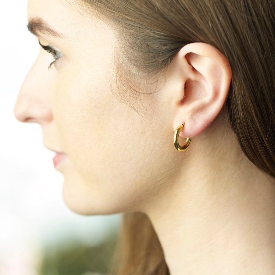 Small chunky clearance gold hoops