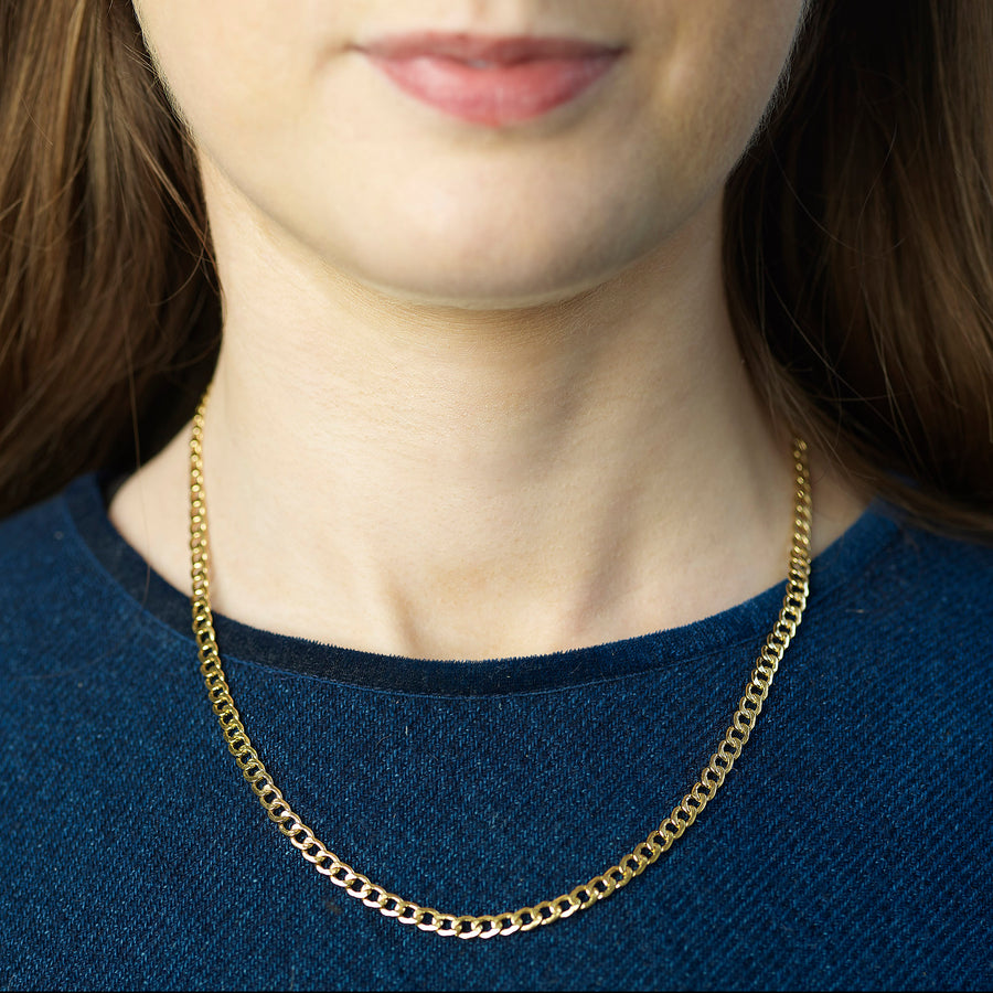 Solid Gold Chain on Model